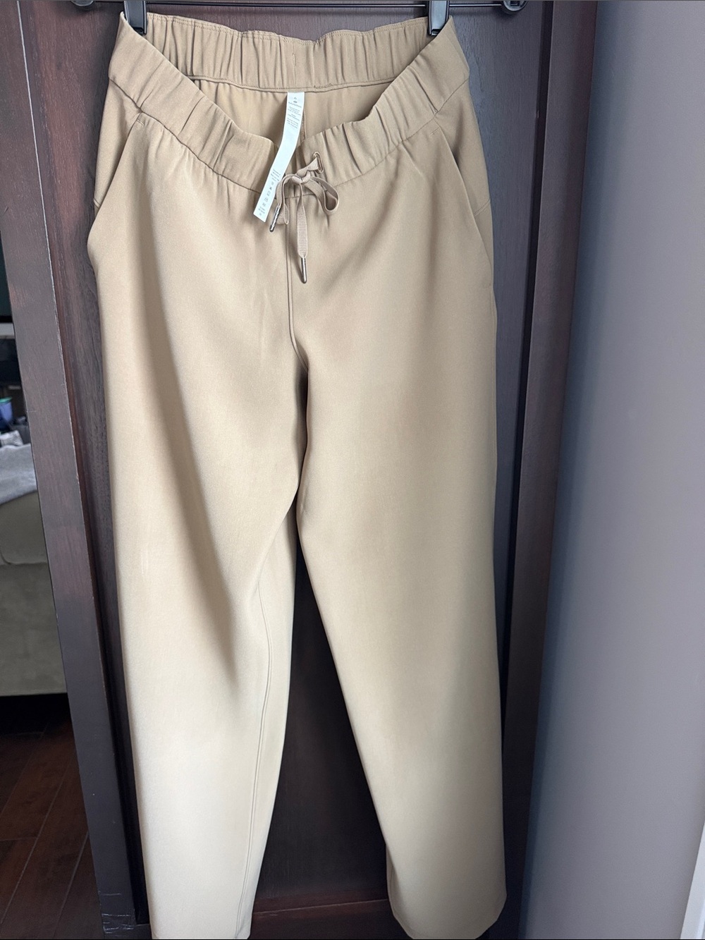 lululemon athletica Wide-Leg Drawstring Pants in Tan-Super Comfy